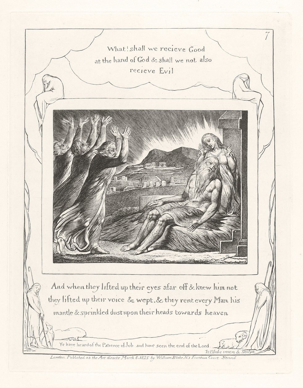 E quando levantaram os olhos de longe, 1825 de William Blake