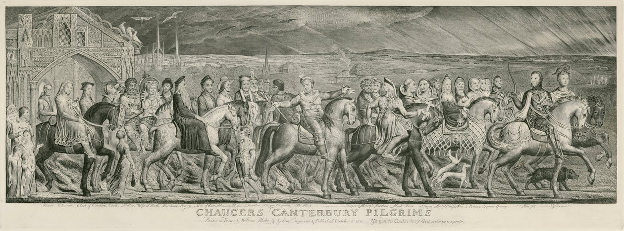 Blake Canterbury Peregrinos gravura de William Blake