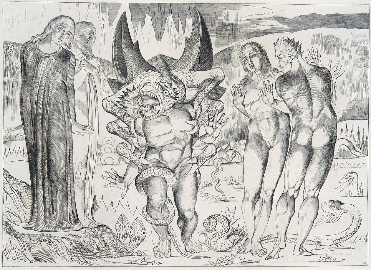Ilustrações de Blake de Dante de William Blake