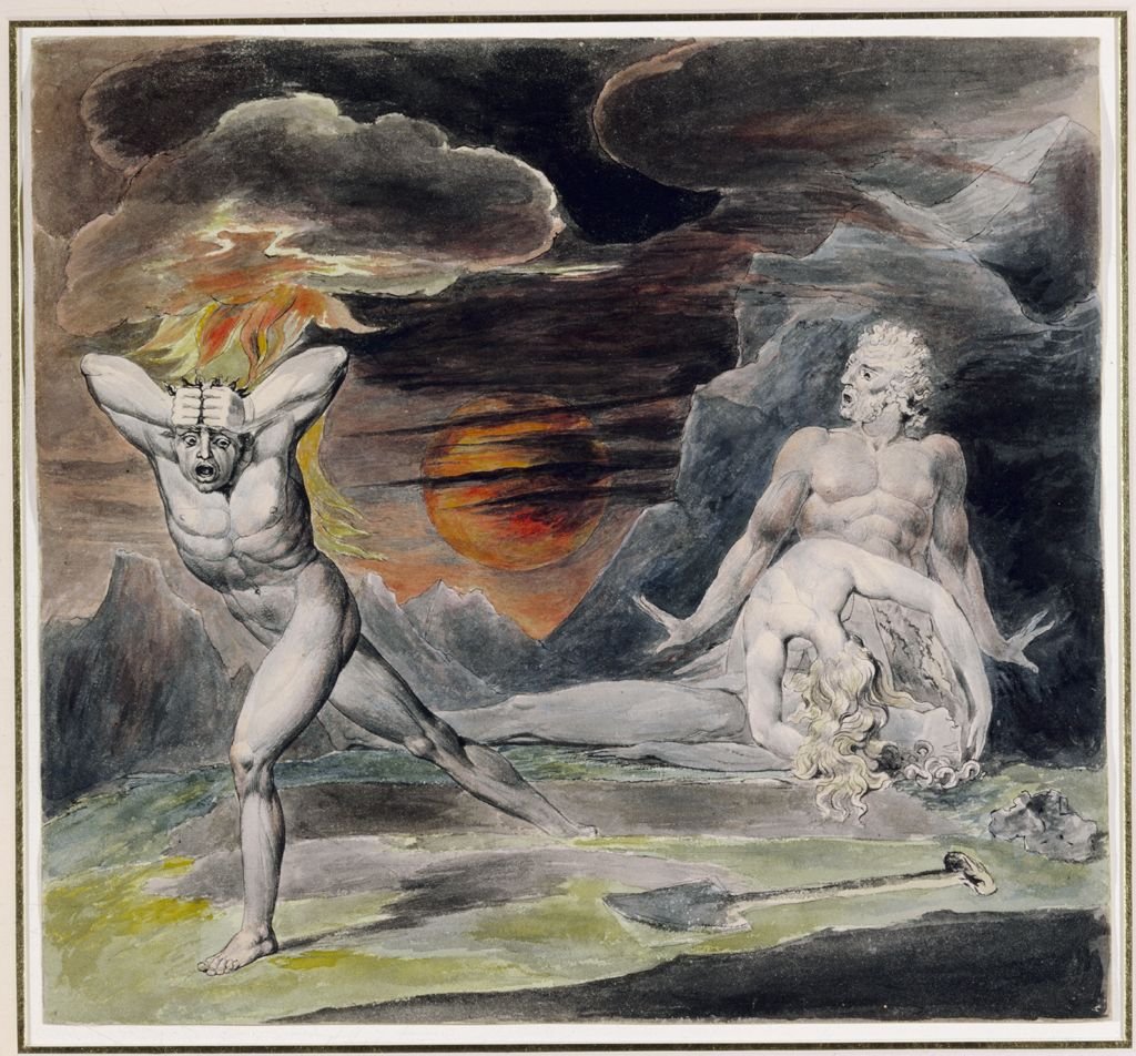 Caim Fugindo da Ira de Deus de William Blake
