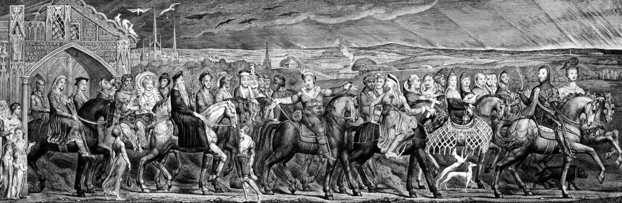 Peregrinos canterbury de Chaucer, 1810 de William Blake