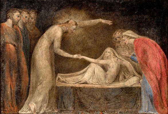 Cristo, levantando a filha de jairuss de William Blake