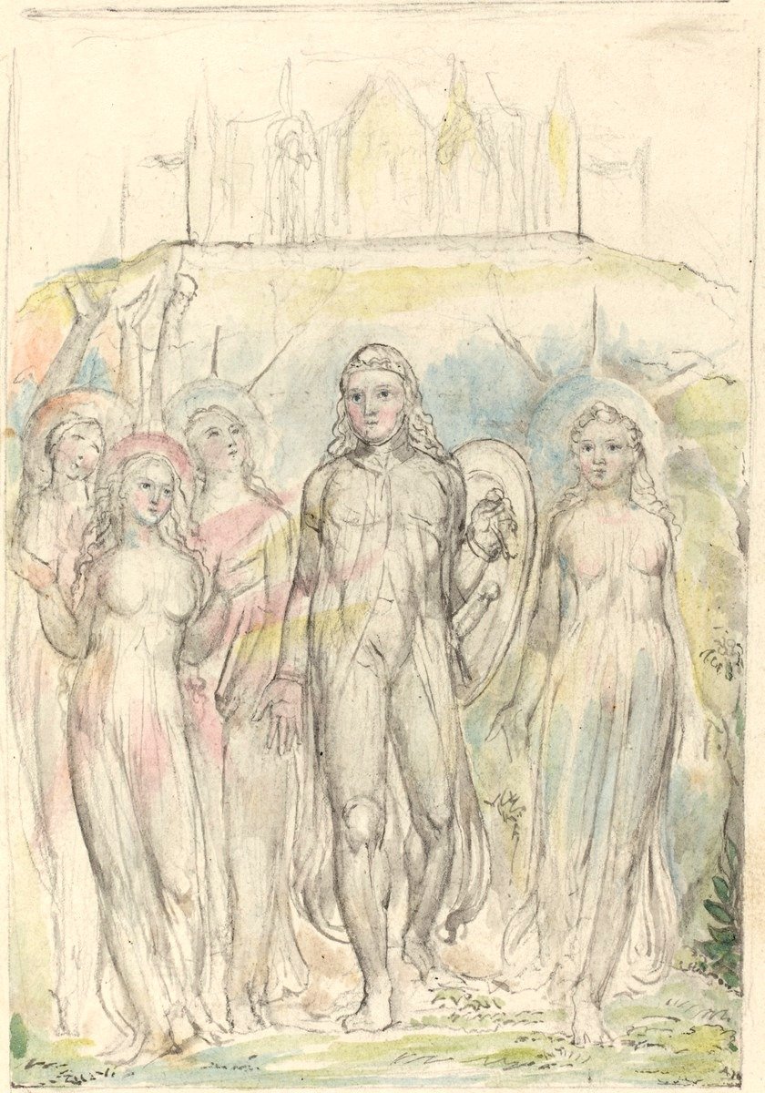 Cristão com o escudo da fé de William Blake