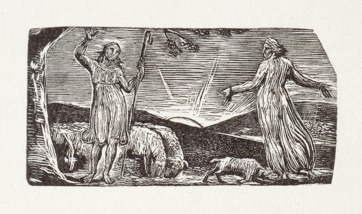 Cada criatura, Thenot, para sua tarefa nasce, 1821 (gravura em madeira) de William Blake