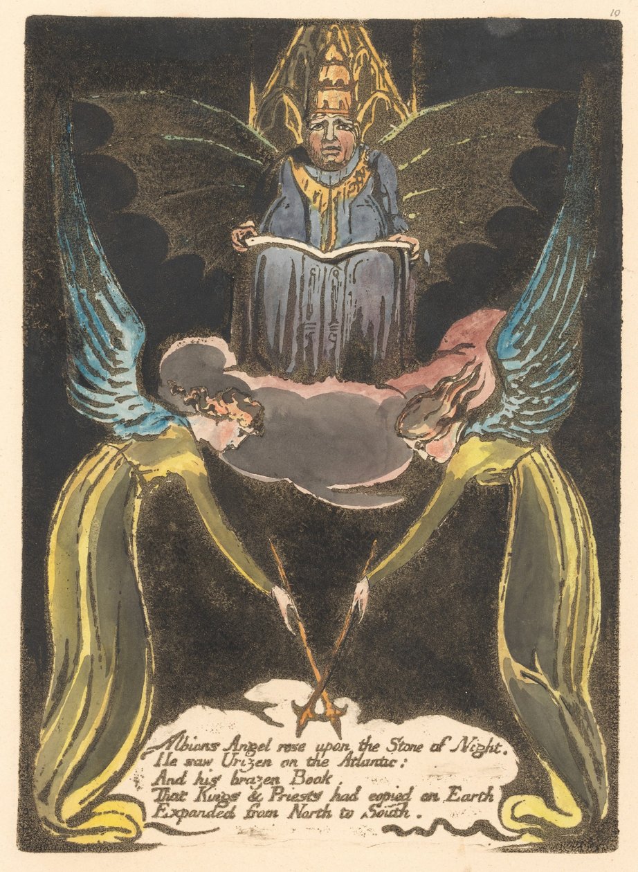 Europa. Uma Profecia, Placa 12, Albion Angel se levantou. . . . (Bentley 14) de William Blake