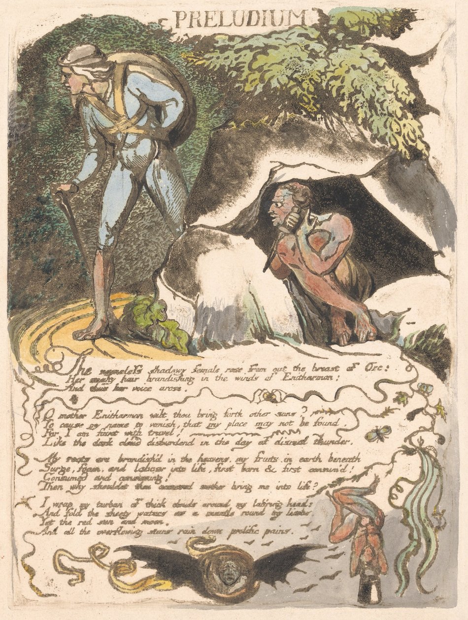 Europa. Uma profecia, placa 3, Preludium de William Blake