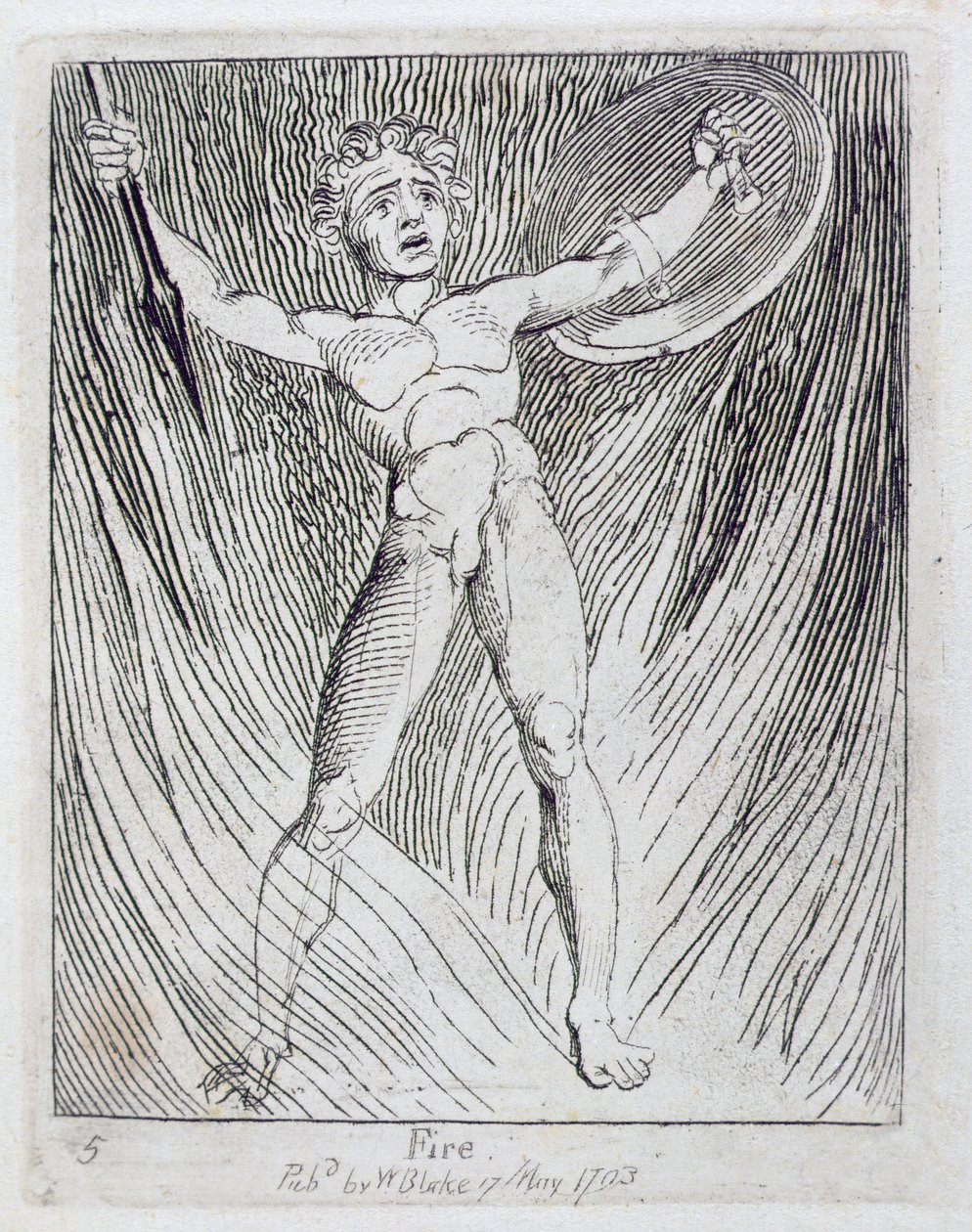 Fogo, prato 7 de &39;Para crianças. As Portas do Paraíso, 1793 (ver 77547) de William Blake