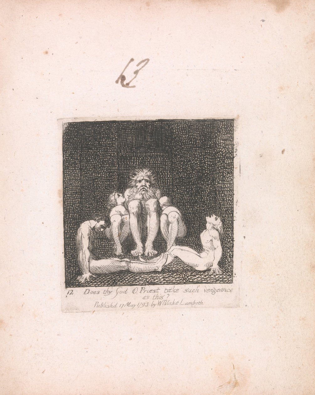 Para crianças. As Portas do Paraíso, Placas 14, O teu Deus, o Sacerdote, toma tal vingança como esta de William Blake
