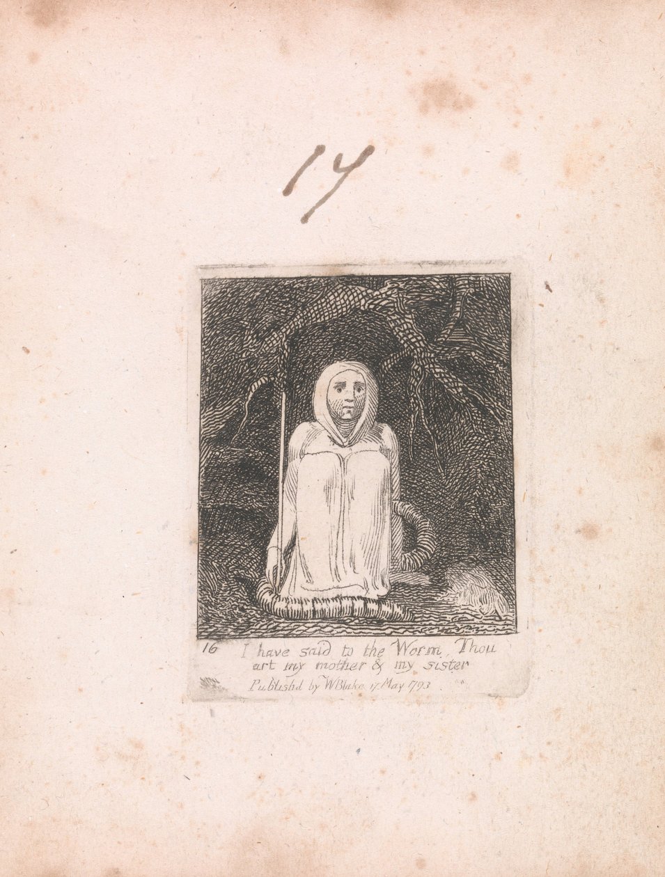 Para crianças. The Gates of Paradise, Plate 18, eu disse ao Worm. . . . de William Blake