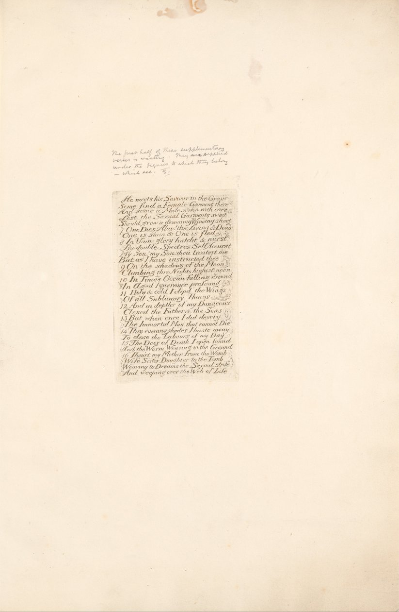 Para os Sexos - Os Portões do Paraíso, Prancha 20, Ele encontra seu Salvador no Túmulo. . . . de William Blake