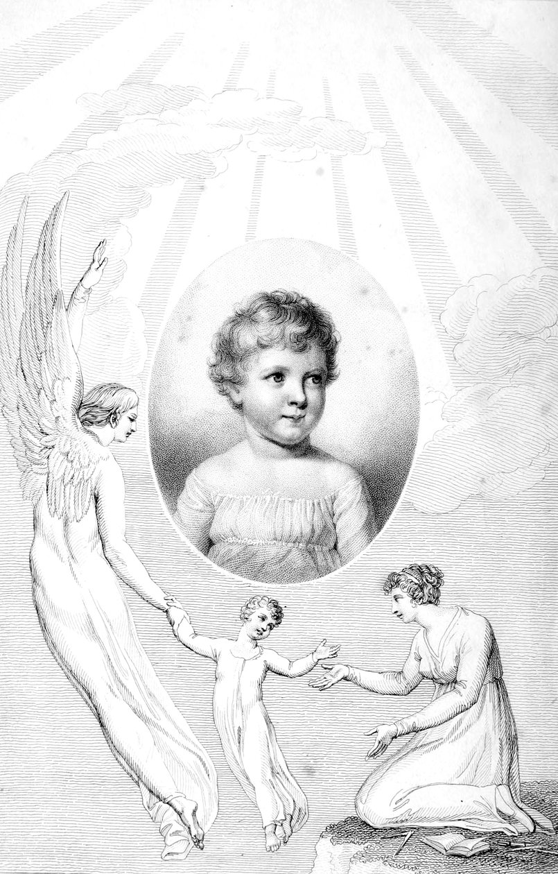 Frontispício para memórias de pais de seu filho de William Blake
