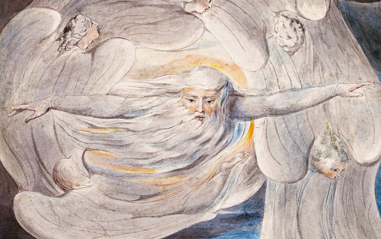 Deus responde a Jó do turbilhão de William Blake