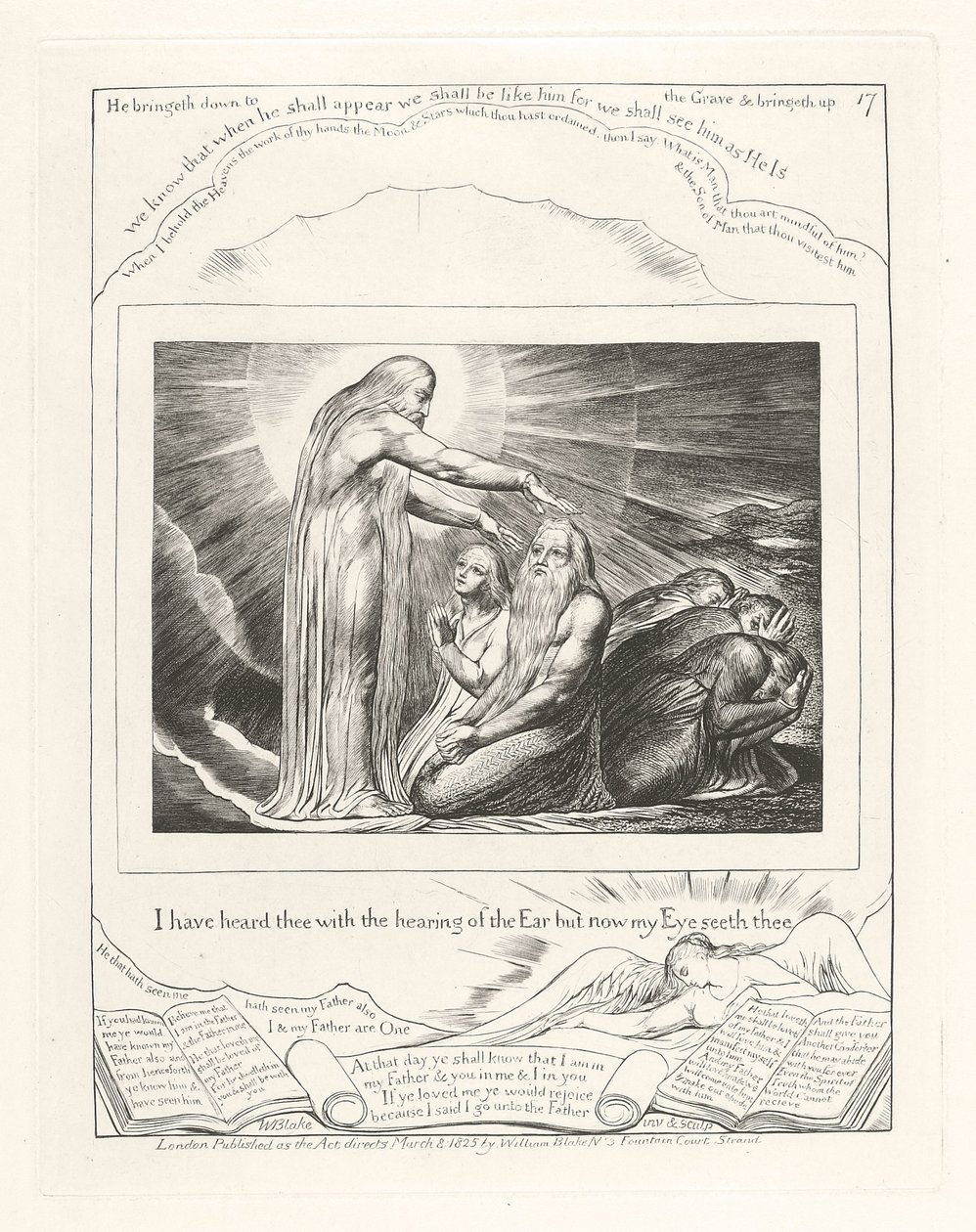 Eu te ouvi com a audição do ouvido, mas agora meu olho te vê, 1825 de William Blake
