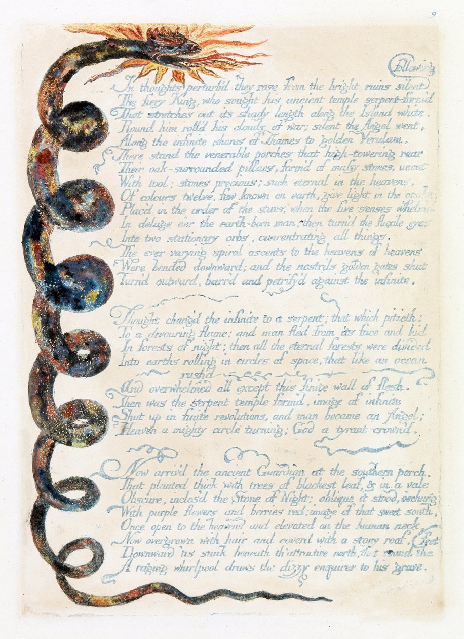 Ilustração da &39;Europa: uma profecia&39;, Lambeth, 1794 (tinta e wc no papel) de William Blake
