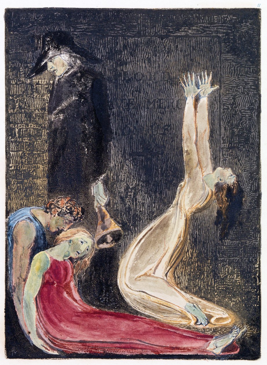 Ilustração da &39;Europa: uma profecia&39;, Lambeth, 1794 (tinta e wc no papel) de William Blake