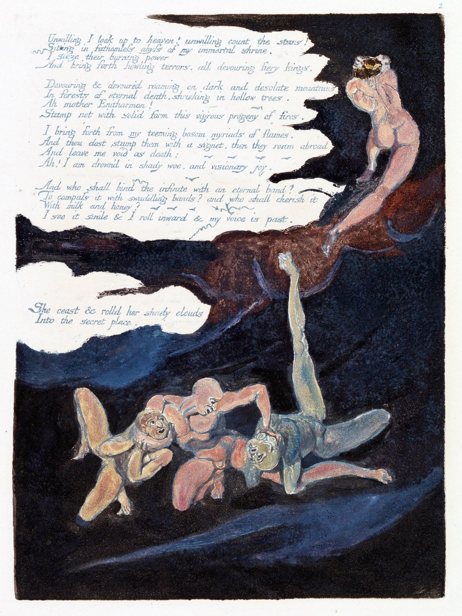 Ilustração da &39;Europa: uma profecia&39;, Lambeth, 1794 (tinta e wc no papel) de William Blake