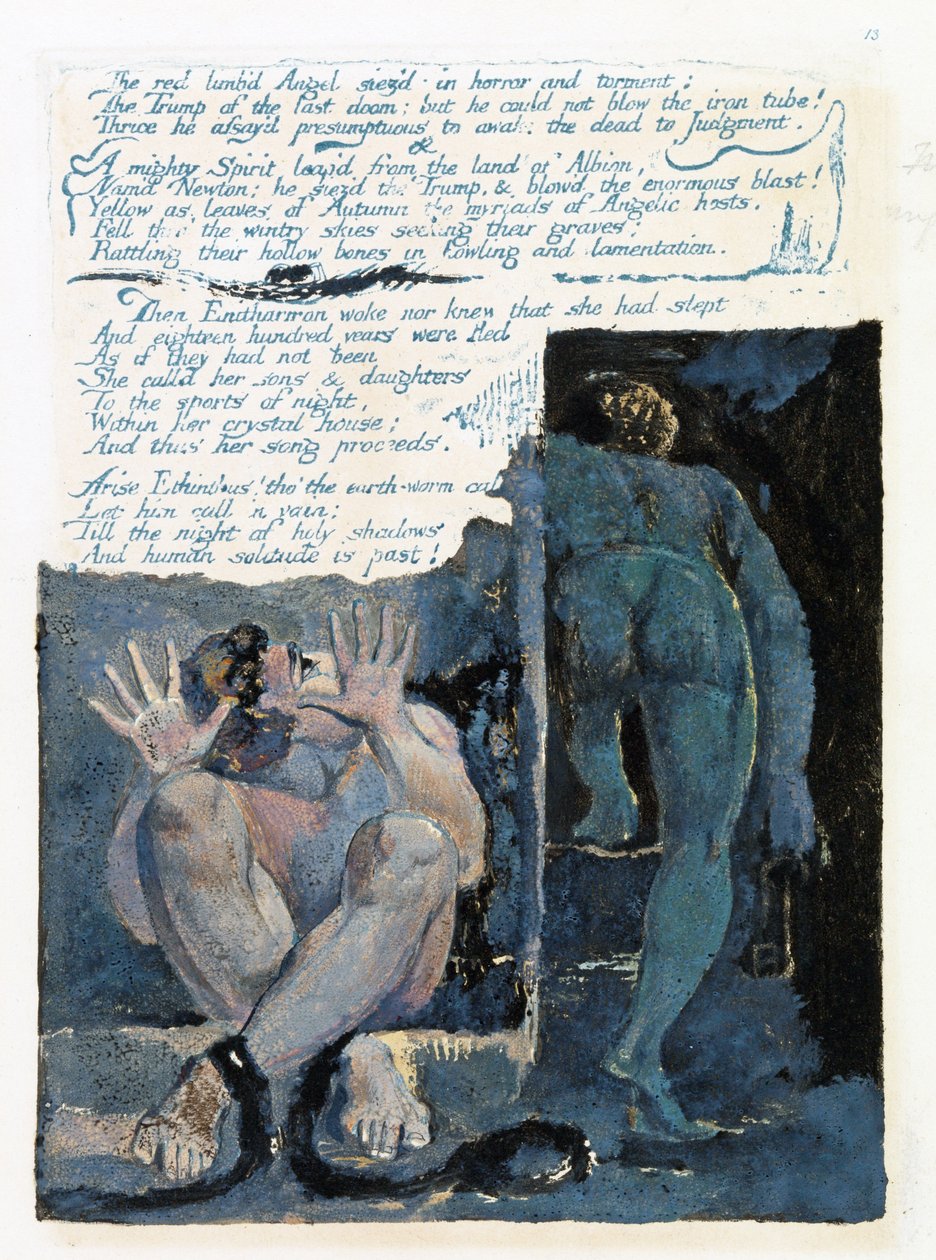Ilustração da &39;Europa: uma profecia&39;, Lambeth, 1794 (tinta e wc no papel) de William Blake