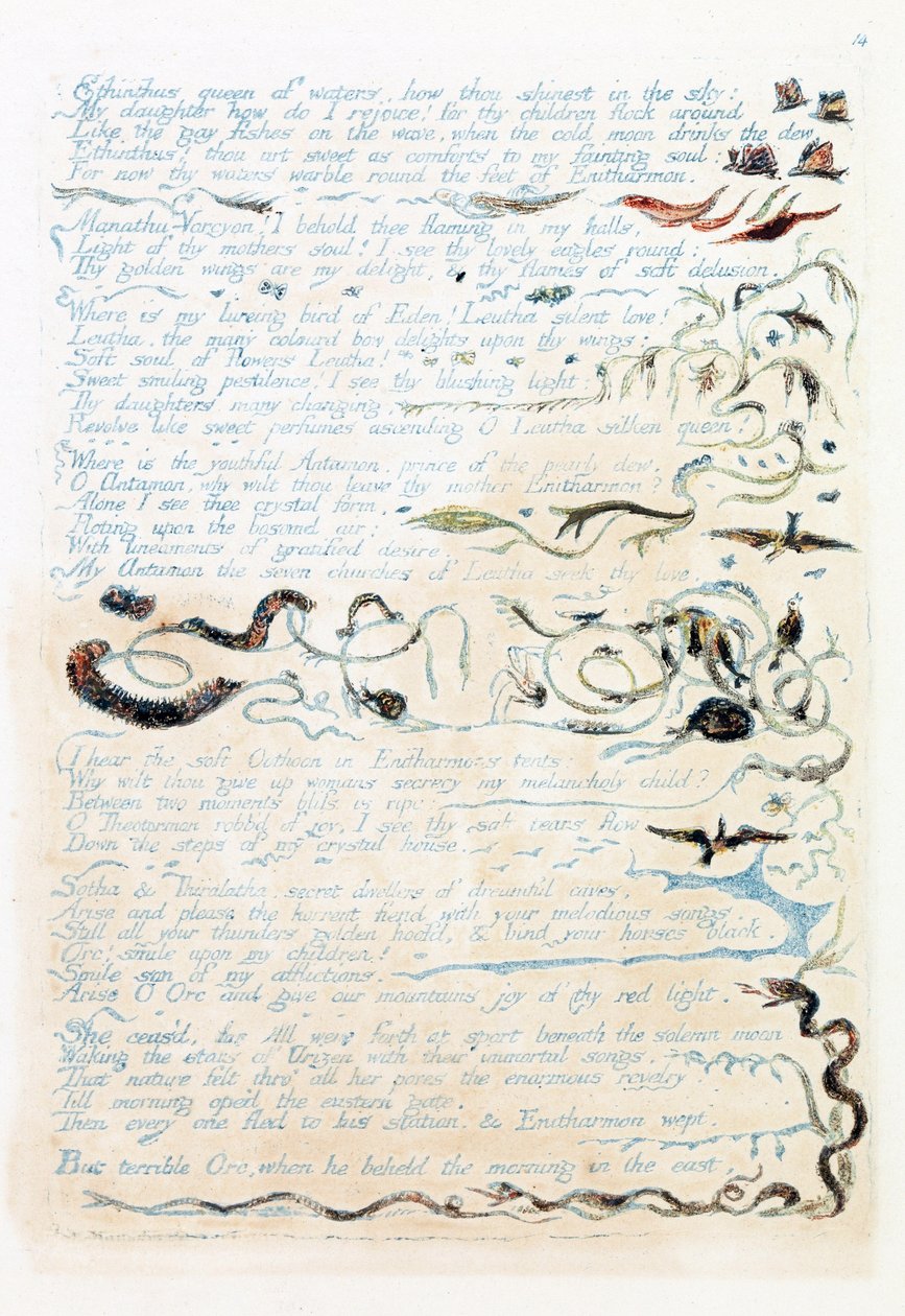 Ilustração da &39;Europa: uma profecia&39;, Lambeth, 1794 (tinta e wc no papel) de William Blake