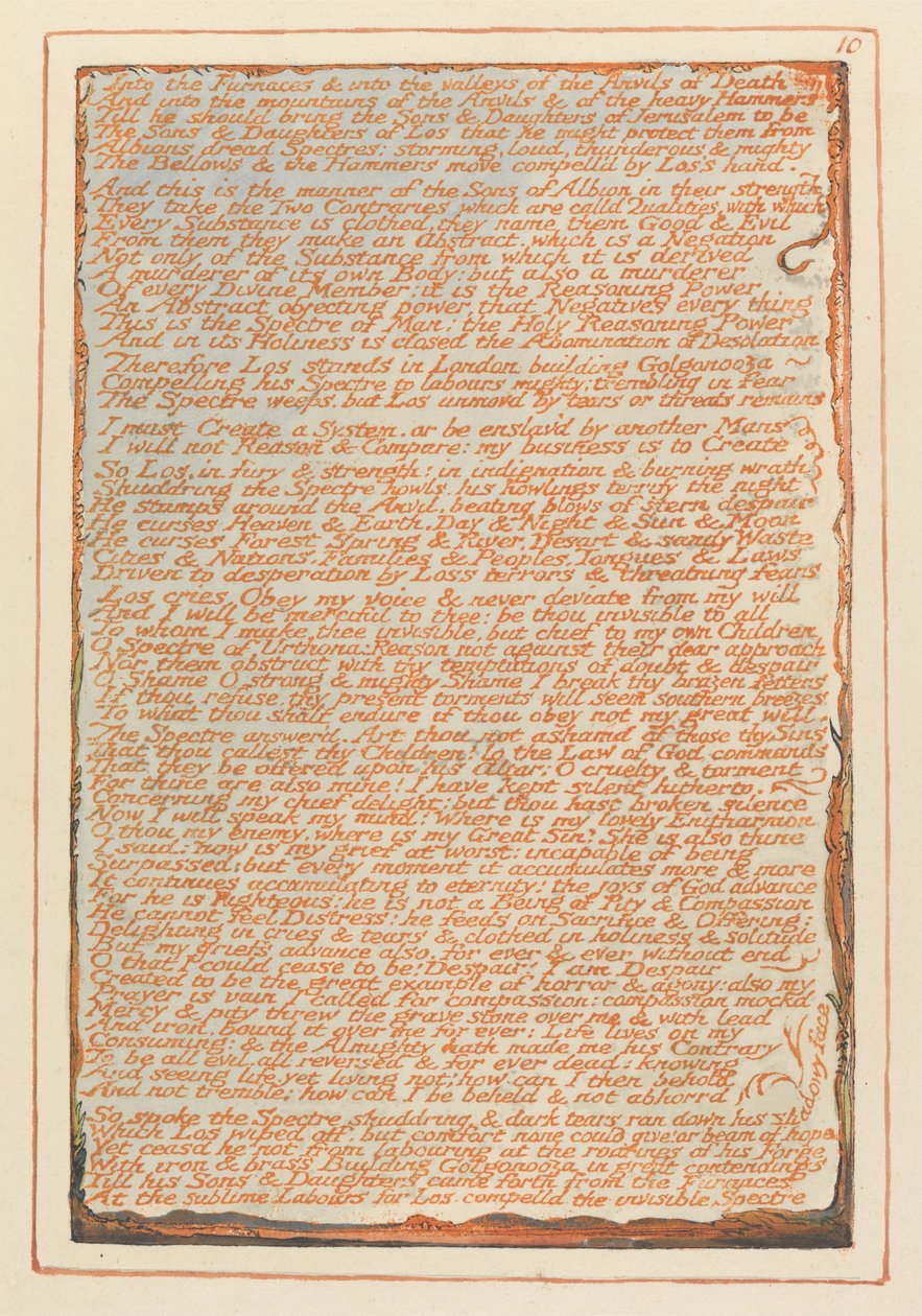 Jerusalém, placa 10, nos fornos .... de William Blake