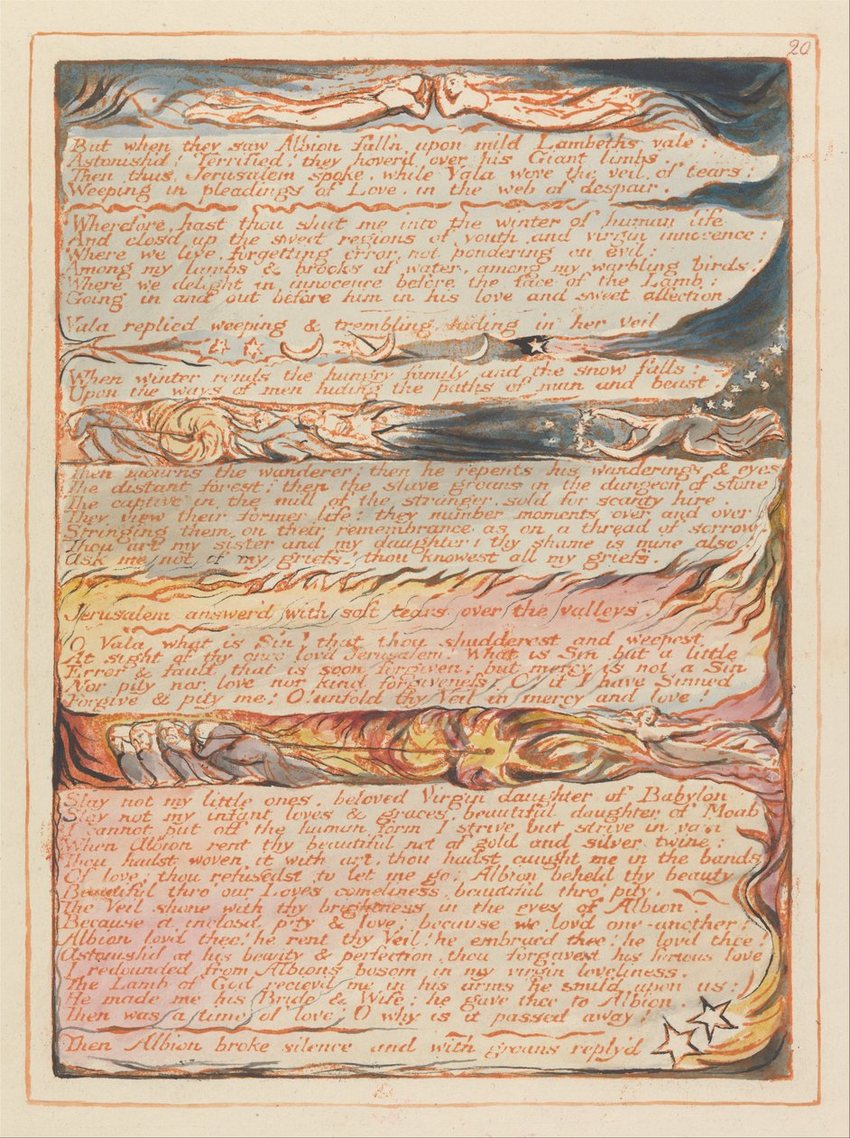 Jerusalém, placa 20, mas quando eles viram Albion .... de William Blake