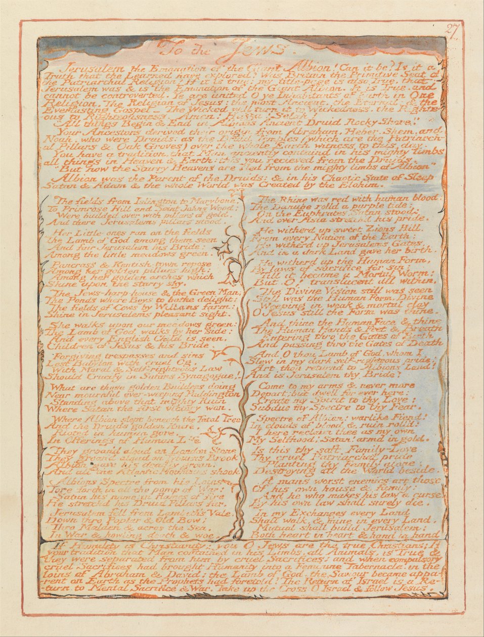 Jerusalém, Placa 27, Aos Judeus ... de William Blake