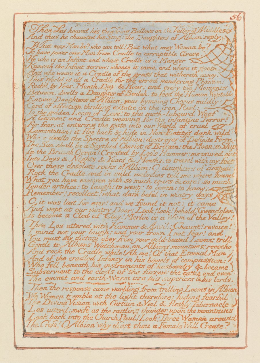 Jerusalém, placa 56, depois Los soltou .... de William Blake