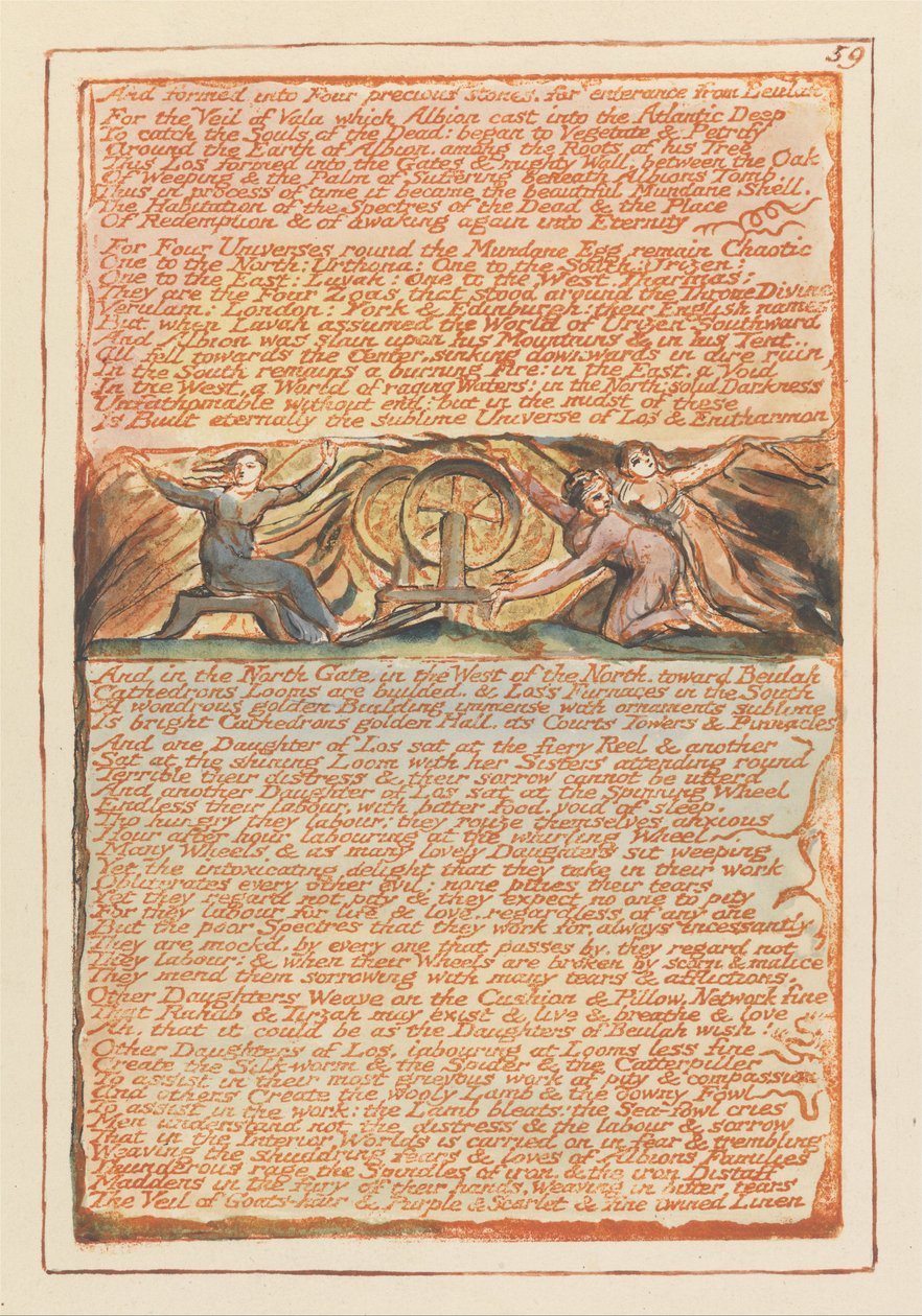 Jerusalém, Placa 59, e formado em quatro pedras preciosas .... de William Blake