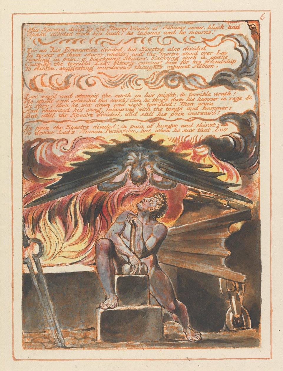 Jerusalém, placa 6, seu espectro dirigido .... de William Blake