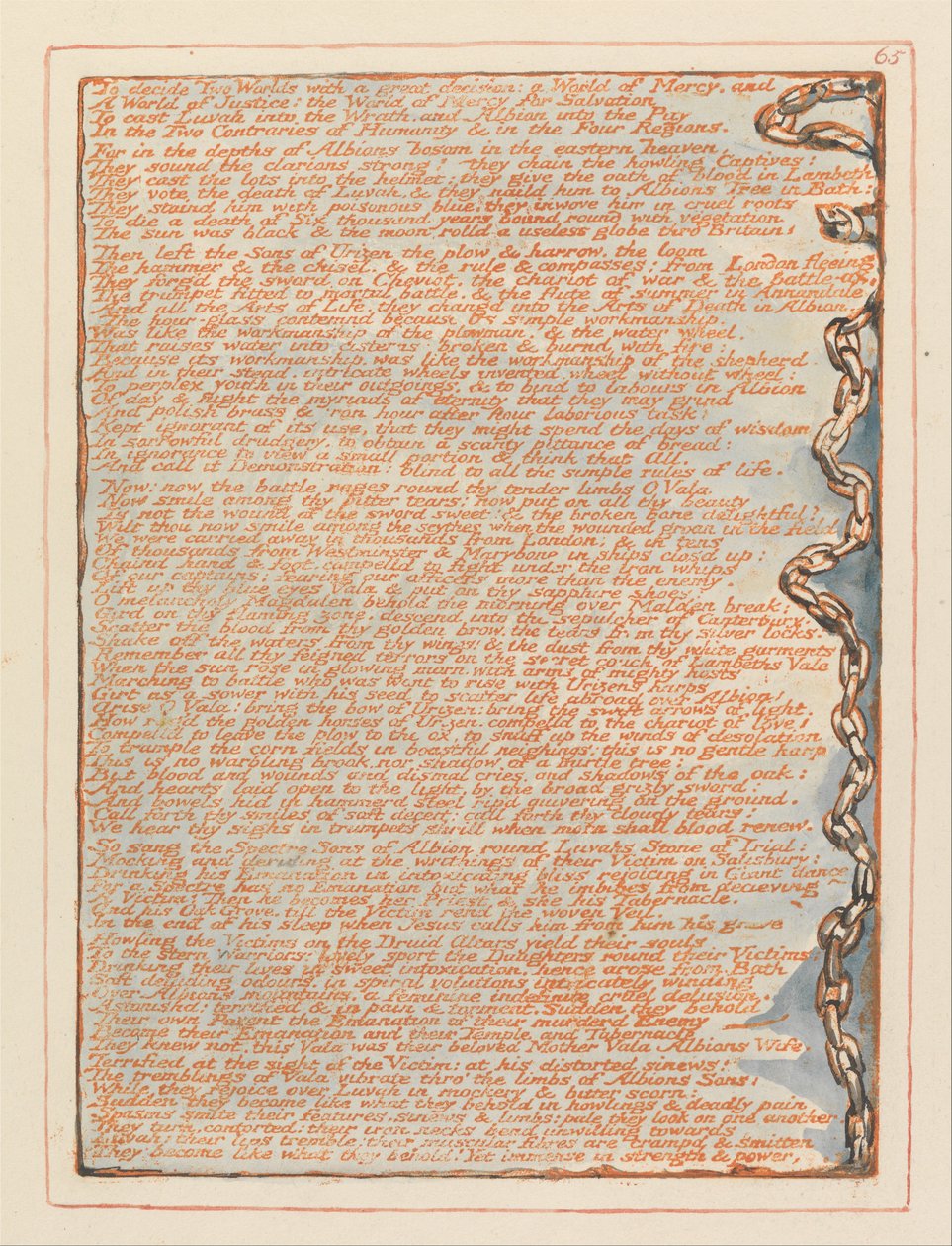 Jerusalém, placa 65, para decidir dois mundos. de William Blake