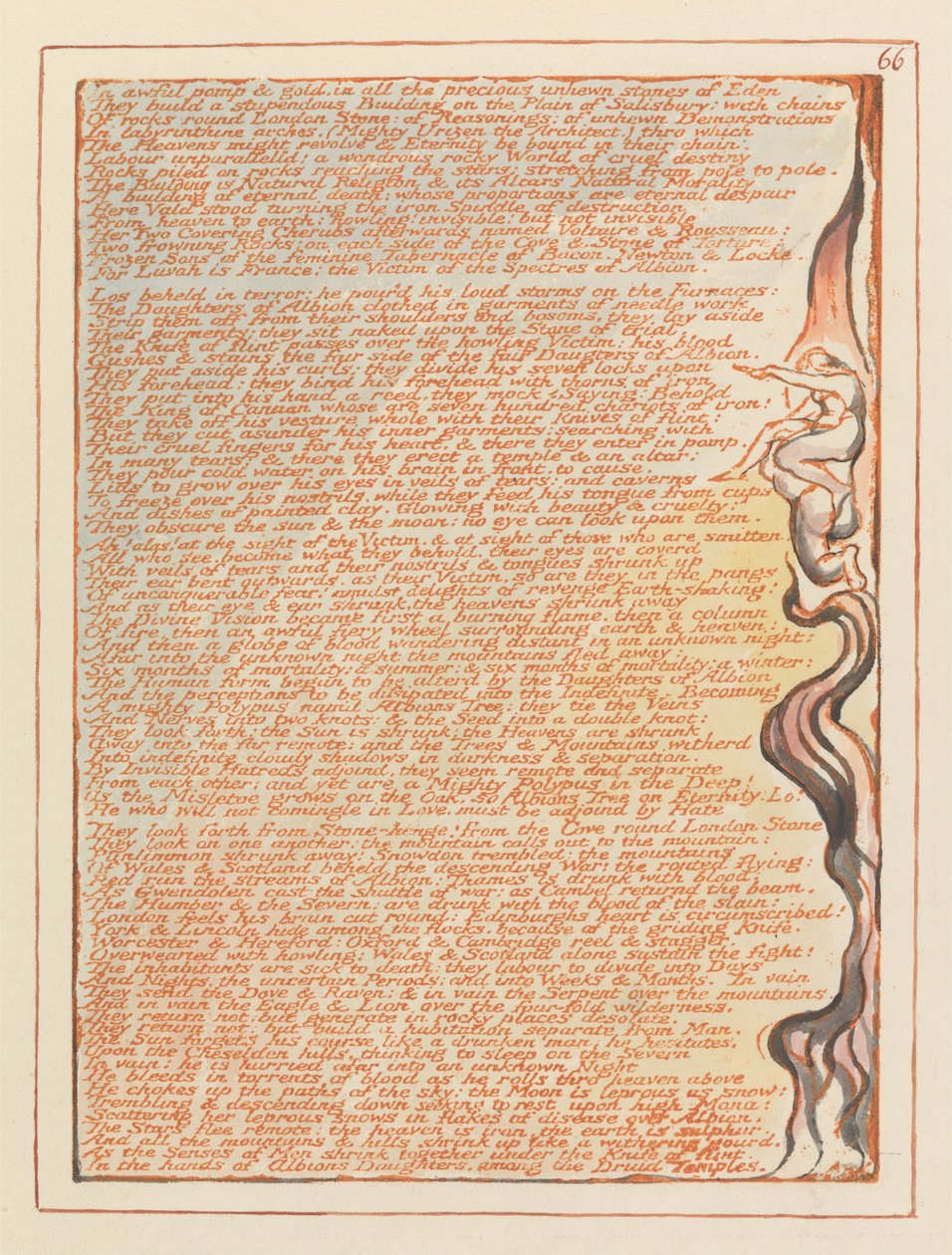 Jerusalém, placa 66, em pompa e ouro horríveis .... de William Blake