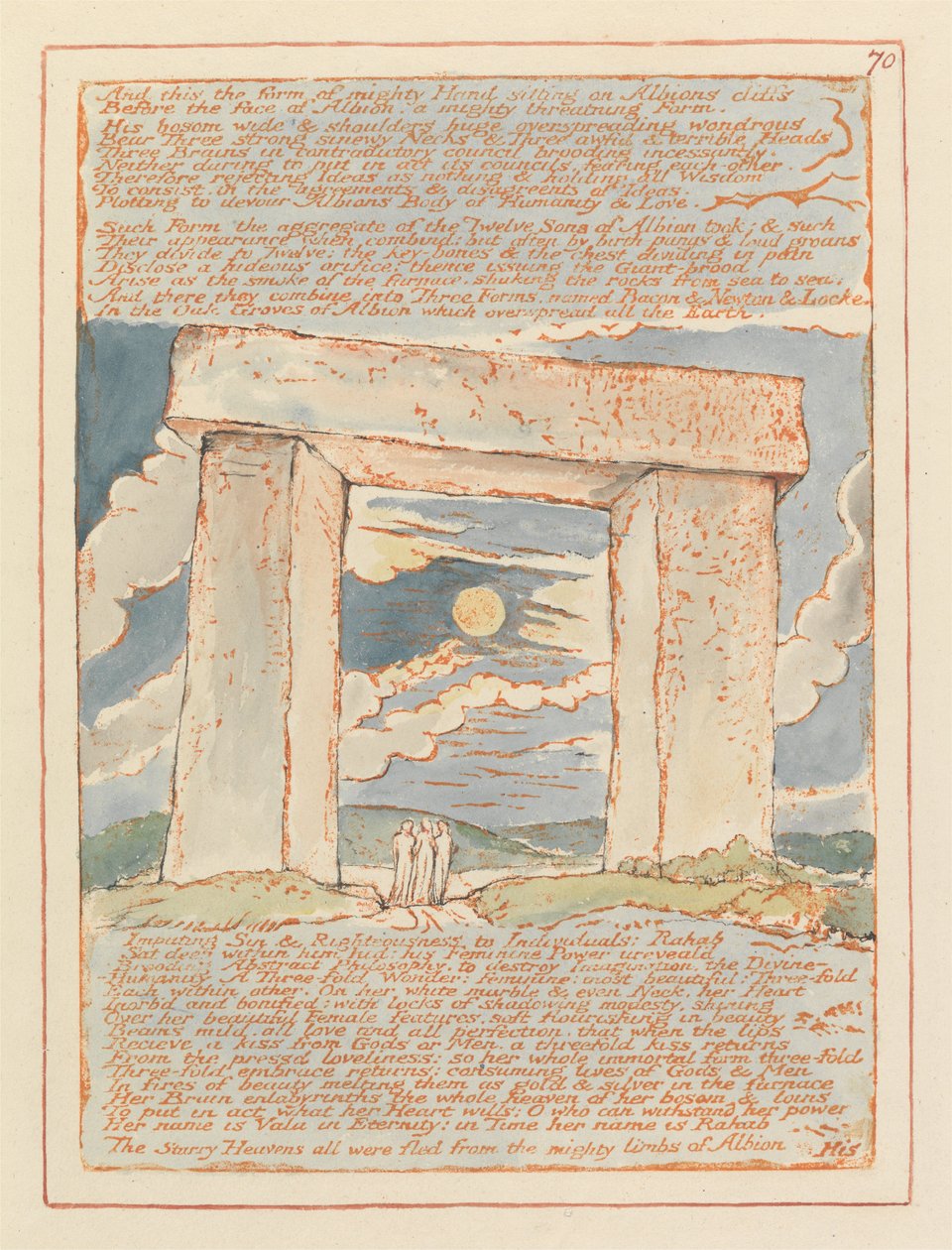 Jerusalém, placa 70, e esta é a forma da poderosa mão .... de William Blake