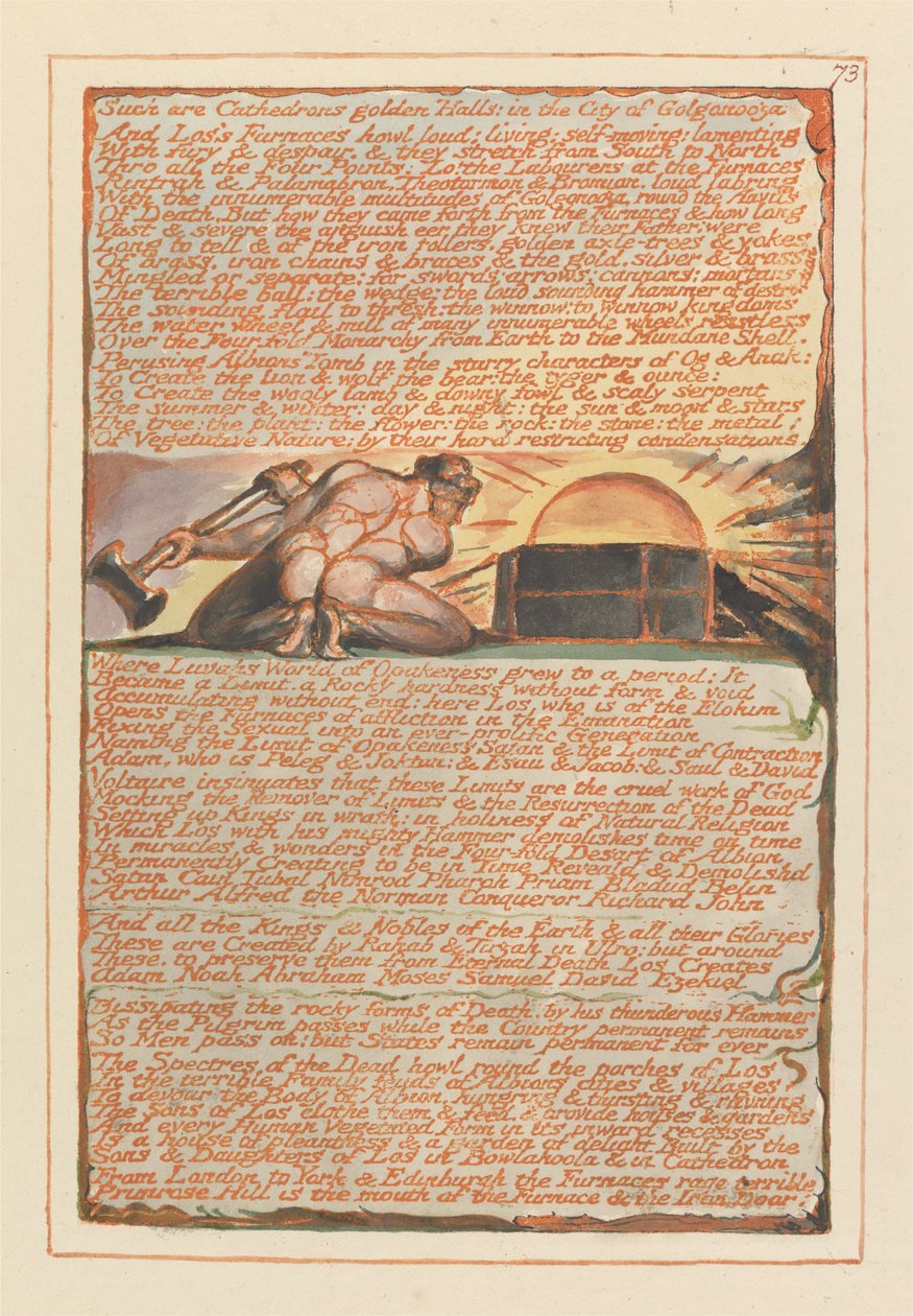 Jerusalém, Placa 73, Tais são os Catedrais Salão de Ouro ... de William Blake