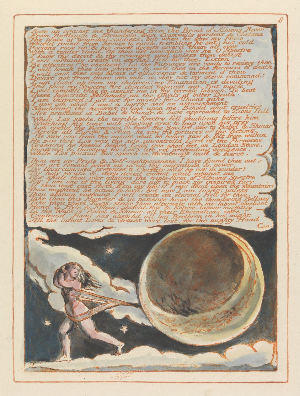 Jerusalém, placa 8, levantou-se contra mim .... de William Blake