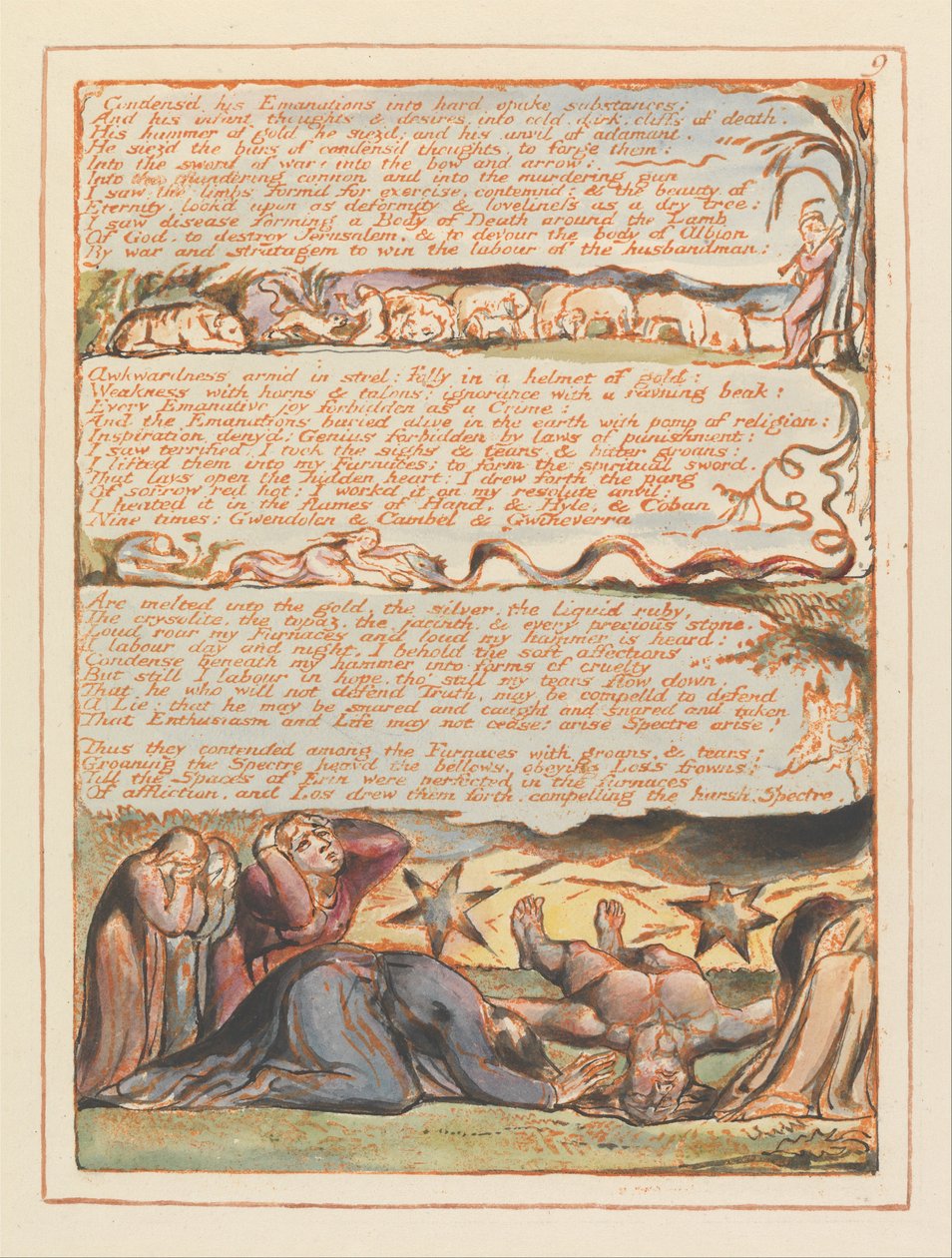 Jerusalém, placa 9, condensou suas emanações. de William Blake