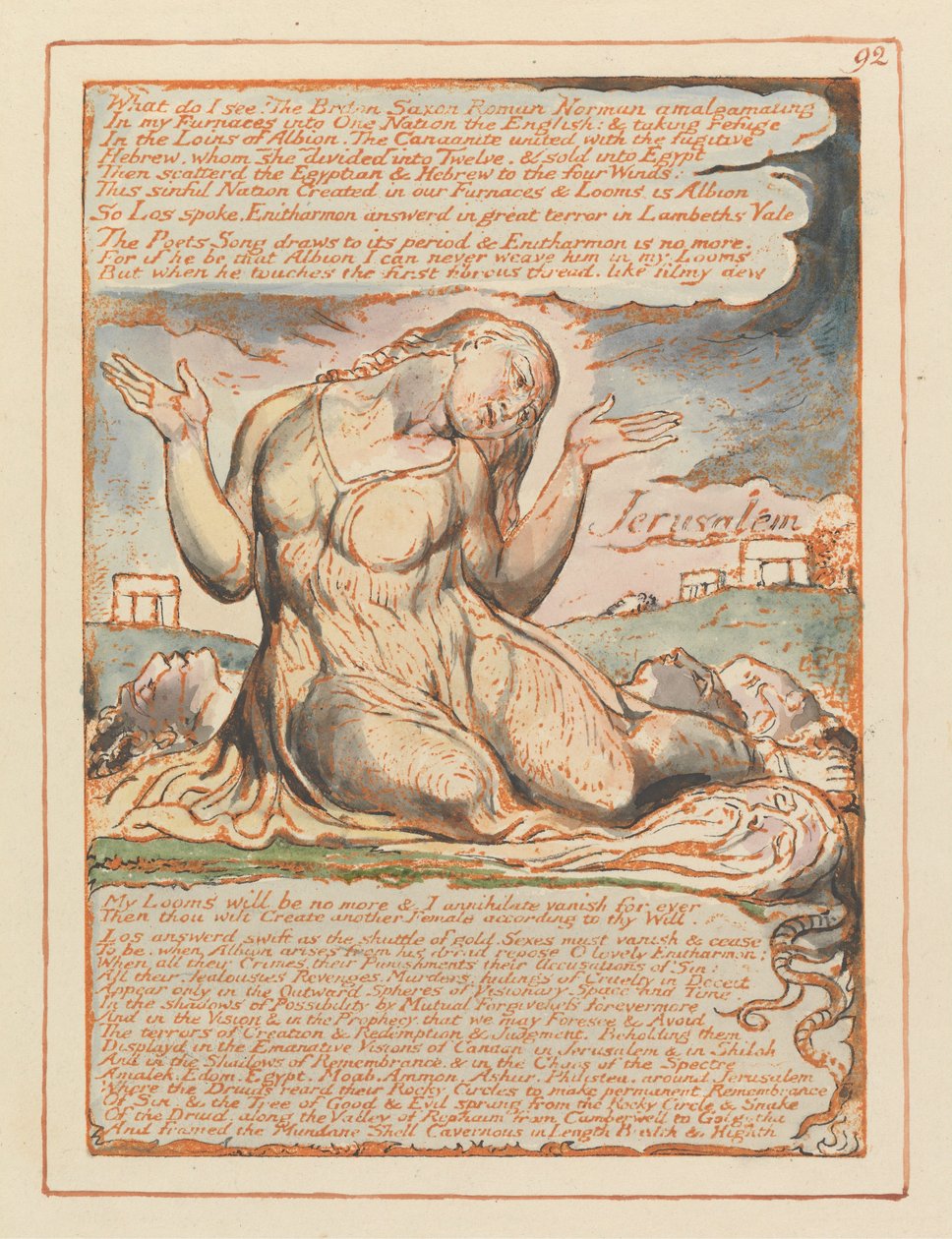 Jerusalém, placa 92, o que eu vejo! de William Blake