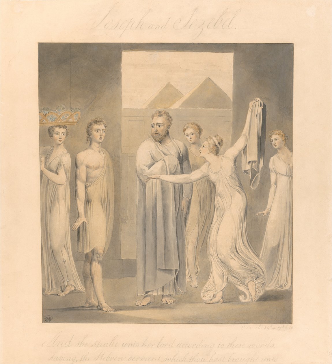 José e esposa de Potifar de William Blake