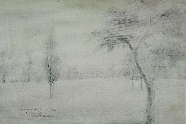 Paisagem com Pináculo, c.1801 de William Blake