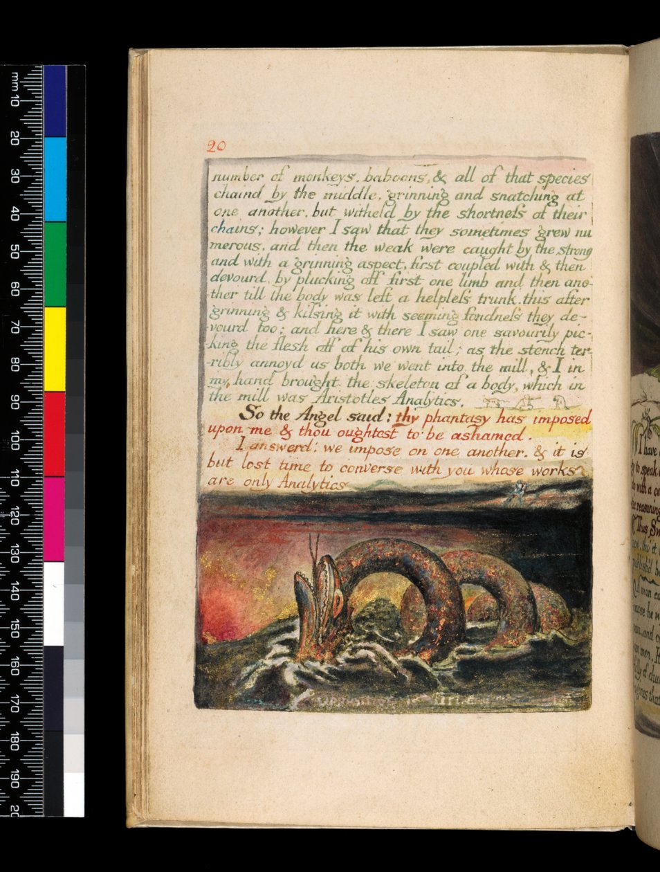 Casamento do Céu e Inferno (pl.20), c.1790-93 (gravura em relevo terminada em caneta e wc) de William Blake