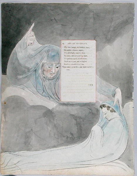 Ode à adversidade, desenho 40 de Os poemas de Thomas Gray, 1797-98 (wc com caneta e tinta preta sobre papel) de William Blake