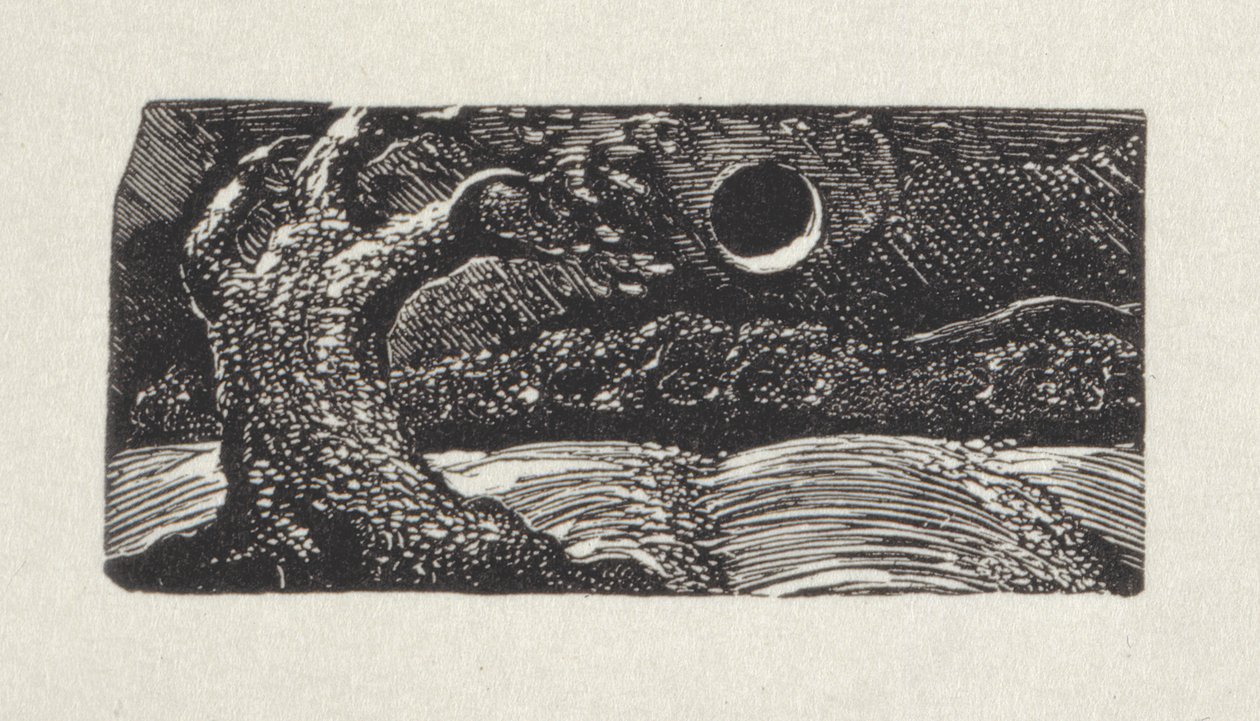 Ou soprando ventos ou linhas de sebe, 1821 (gravura em madeira) de William Blake