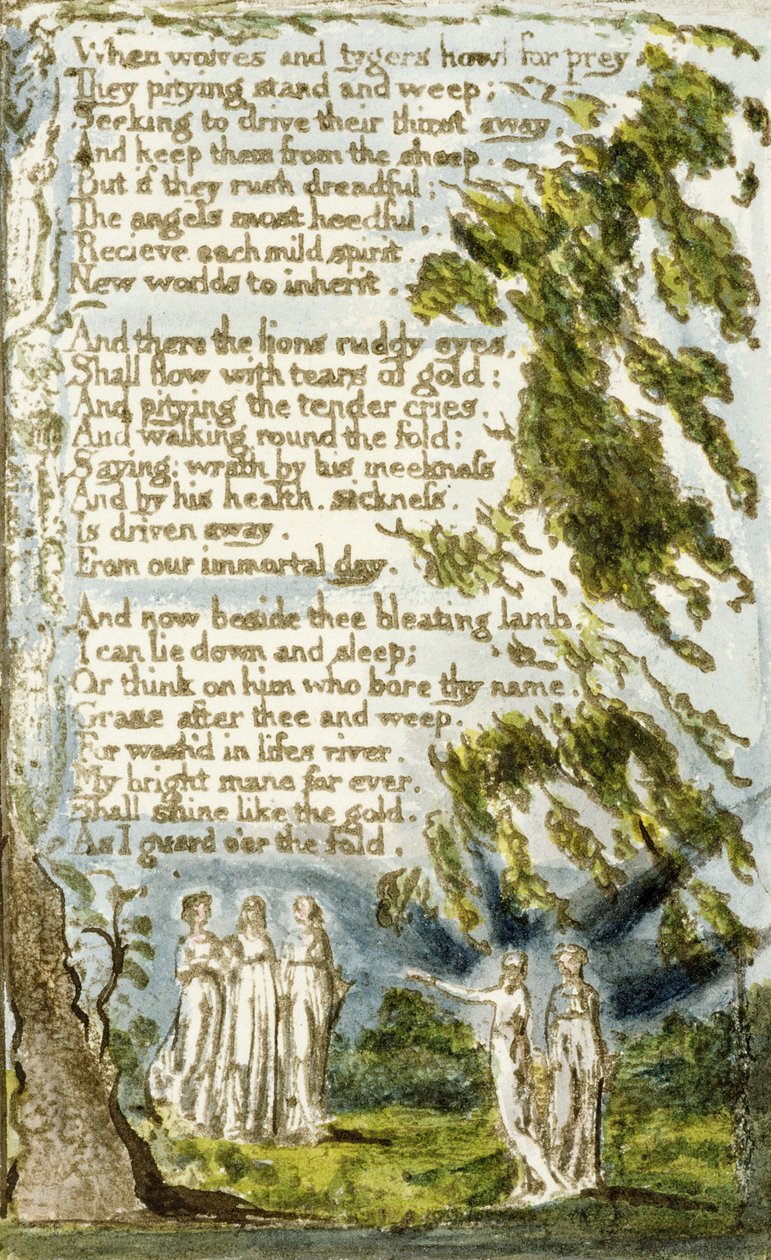 P.124-1950.pt20 Noite (cont.): Placa 20 de Songs of Innocence e de Experience (cópia R) c.1802-08 (gravura, tinta e wc) de William Blake