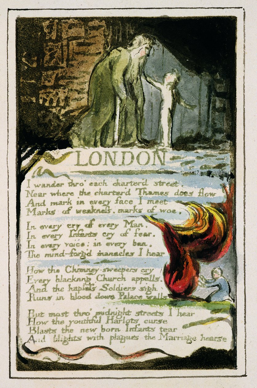 P.124-1950.pt47 Londres: placa 47 de &39;Songs of Innocence and of Experience&39; (exemplar R) c.1802-08 (gravura, tinta e wc) de William Blake