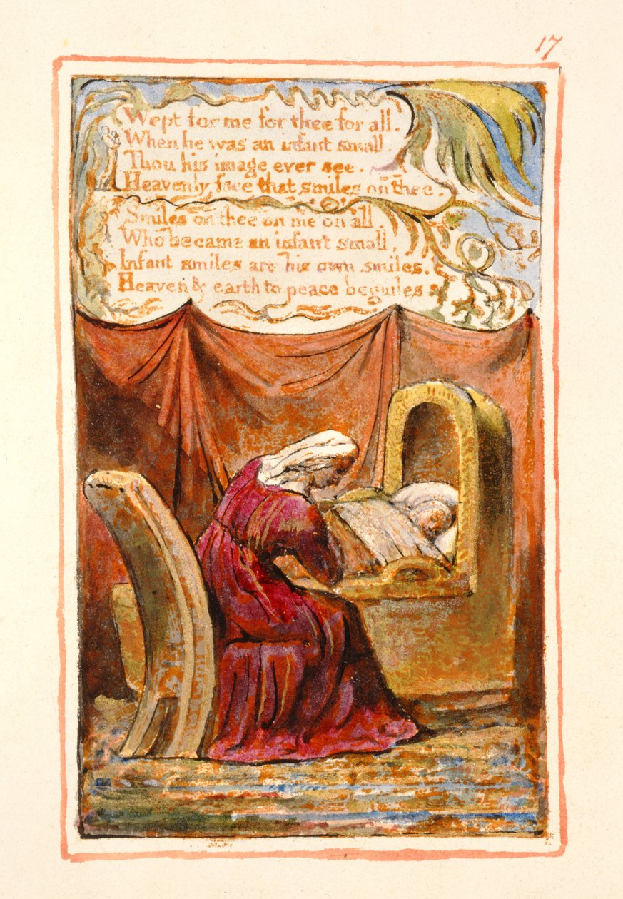 P.125-1950.pt19 Canção do Berço (cont.): Placa 17 de &39;Songs of Innocence and of Experience&39; (exemplar AA) c.1815-26 (gravura, tinta e wc) de William Blake