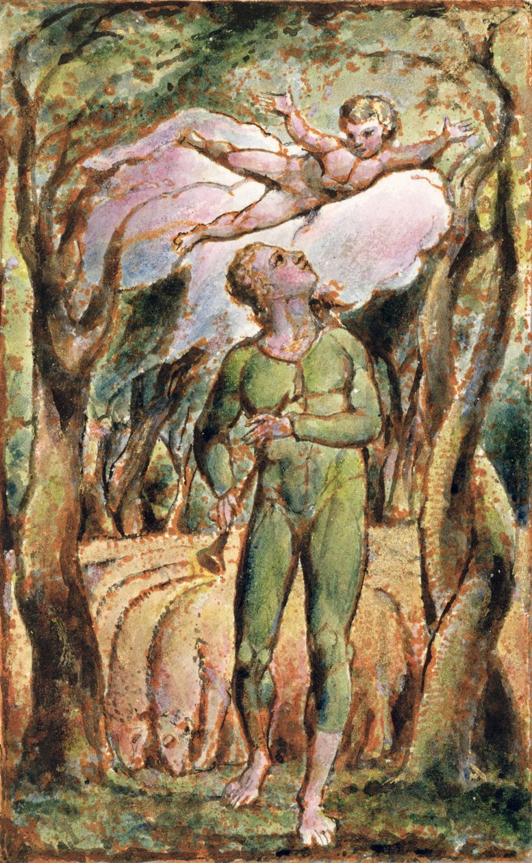 P.125-1950.pt2 Frontispício: placa 2 de &39;Songs of Innocence and of Experience&39; (exemplar AA) c.1815-26 (gravura, tinta e wc) de William Blake