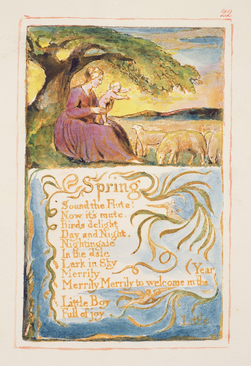 P.125-1950.pt22 Primavera: placa 22 de Songs of Innocence e of Experience (exemplar AA) c.1815-26 (gravura, tinta e wc) de William Blake