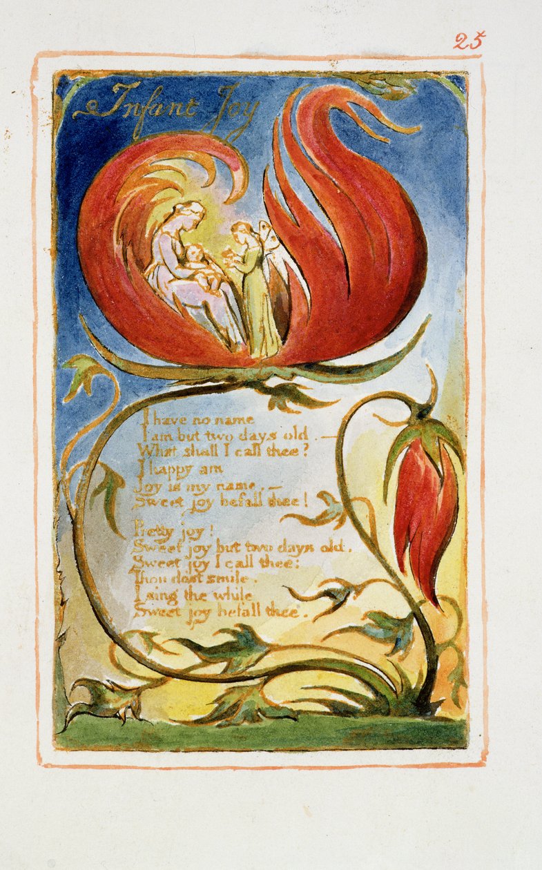 P.125-1950.pt25 Alegria Infantil: plaquinha 25 de Cântico da Inocência e da Experiência (exemplar AA) c.1815-26 (gravura, tinta e wc) de William Blake