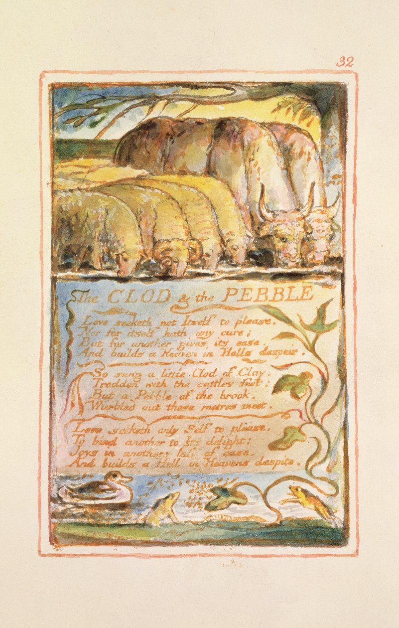 P.125-1950.pt32 O Torrão e o Seixo: Chapa 32 de Canções da Inocência e da Experiência (exemplar AA) c.1815-26 (gravura, tinta e wc) de William Blake