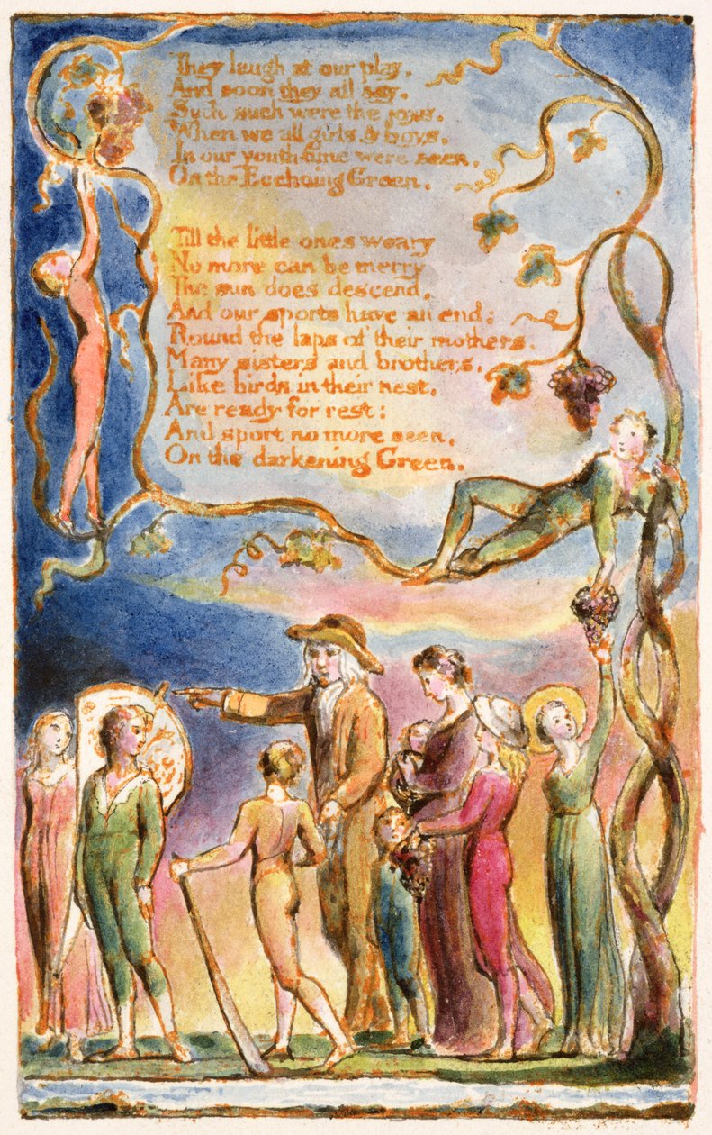 P.125-1950.pt7 O Eco Verde (cont.): Placa 7 de &39;Canções da Inocência e da Experiência&39; (exemplar AA) c.1815-26 (gravura, tinta e wc) de William Blake