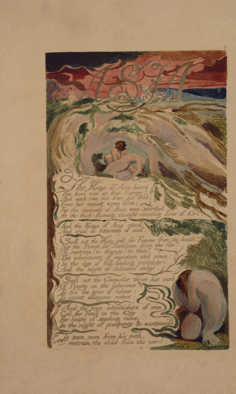 Ilustração 6 da Canção de Los, copie B, na coleção da Biblioteca do Congresso. de William Blake