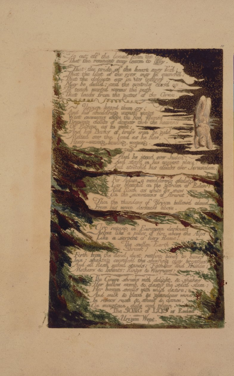 Placa 7 de The Song of Los, copie B, na coleção da Biblioteca do Congresso. de William Blake